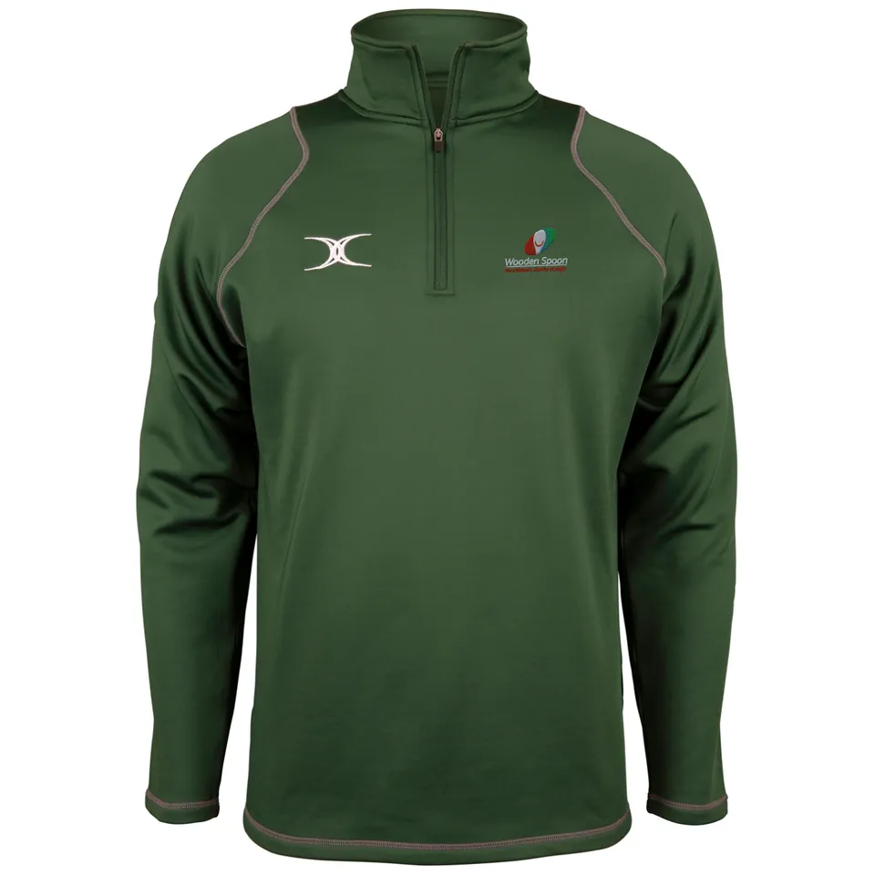 gilbert-rugby-wooden-spoon-senior-quest-pile-1-4-zip-verde-uomo image 1