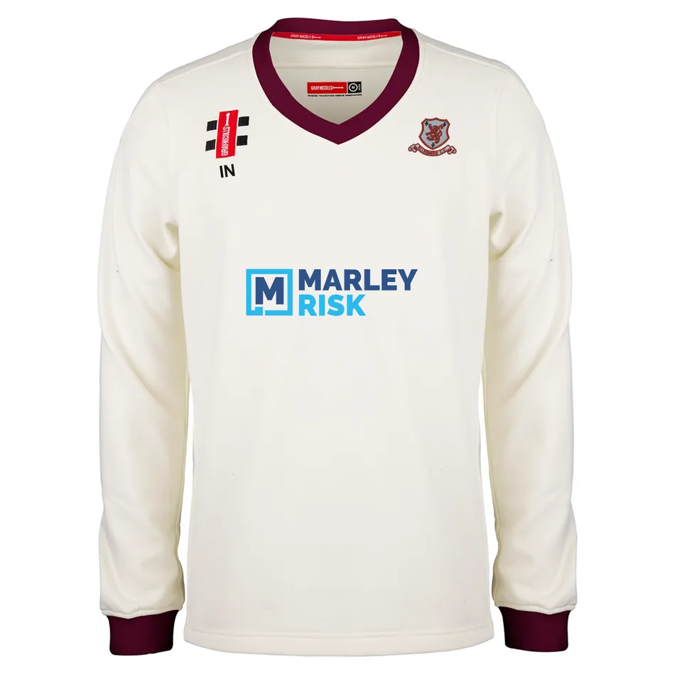 gray-nicolls-pro-performance-maglione-cricket-junior-ellesmere-ivory-maroon image 1