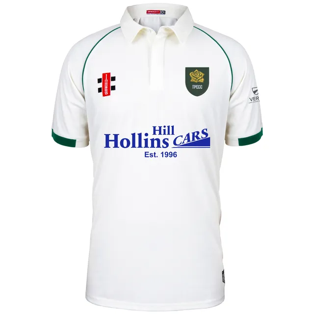 gray-nicolls-tong-park-esholt-matrix-v2-s-s-shirt-senior-ivory-green-maglia-cric image 1