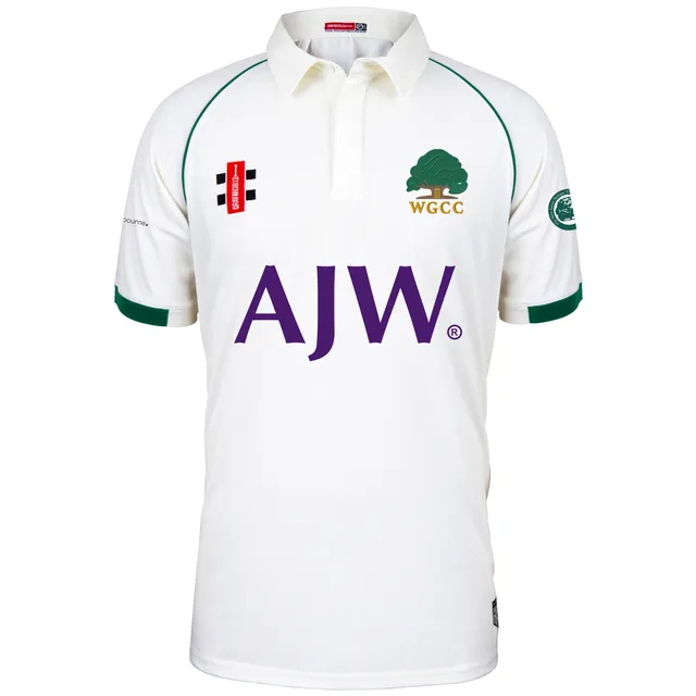 gray-nicolls-matrix-v2-maglia-cricket-s-s-junior-wisborough-green-cc-avorio-verd image 1