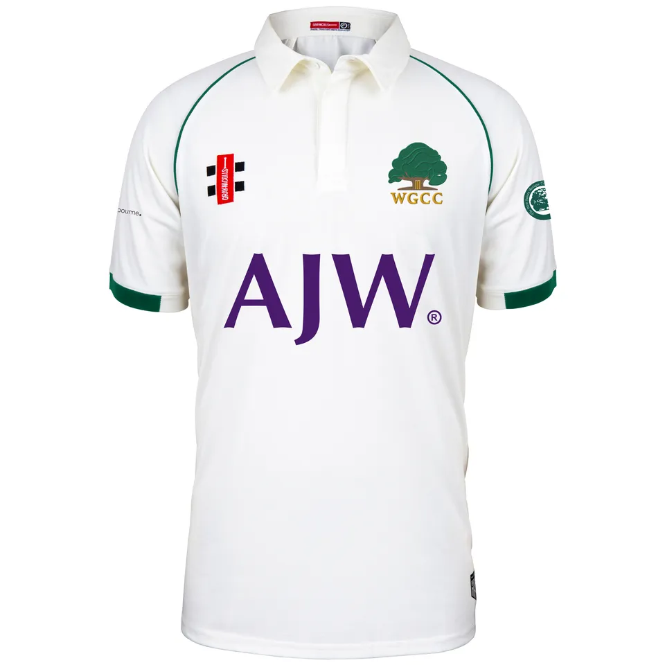 gray-nicolls-matrix-v2-maglia-cricket-s-s-junior-wisborough-green-cc-avorio-verd image 1