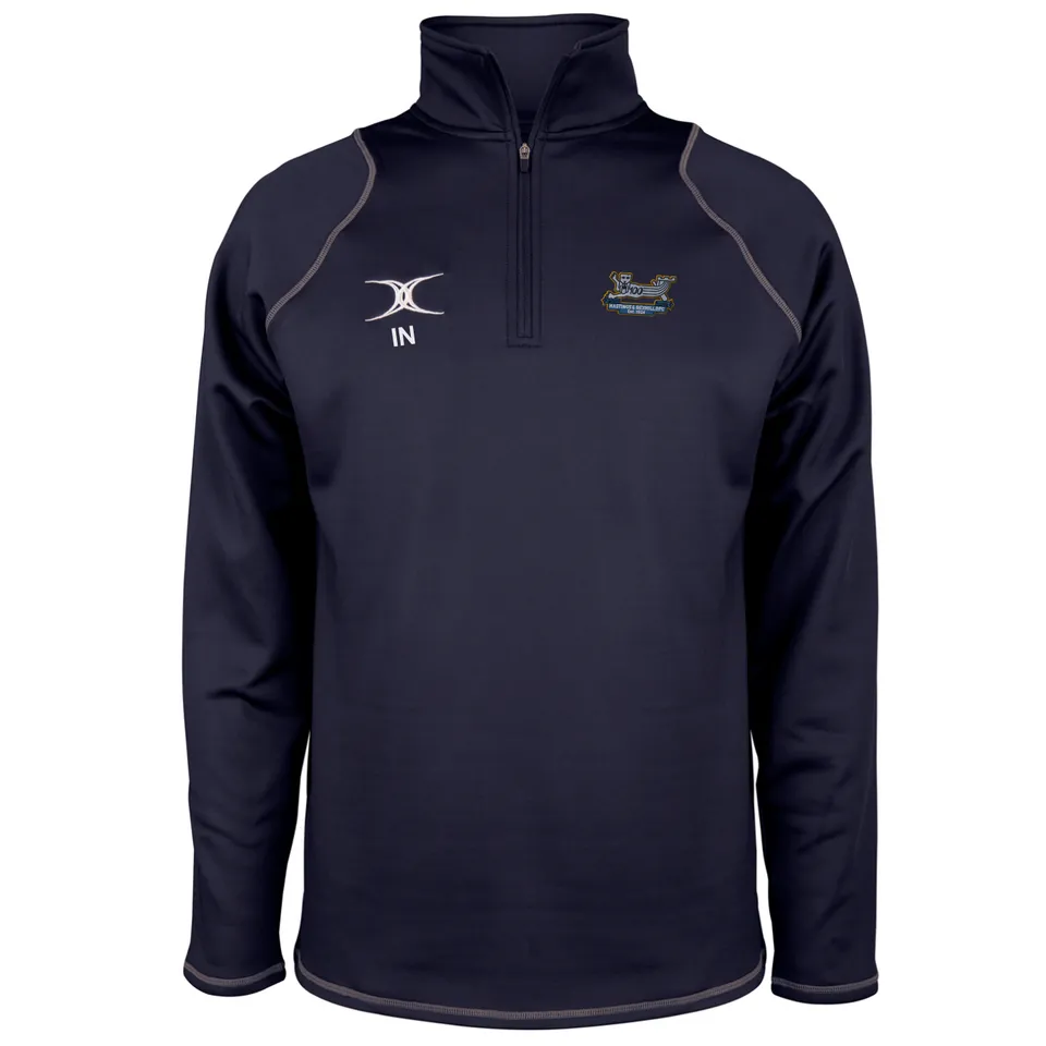 gilbert-rugby-quest-pile-1-4-zip-junior-hastings-bexhill-rfc-blu-navy image 1