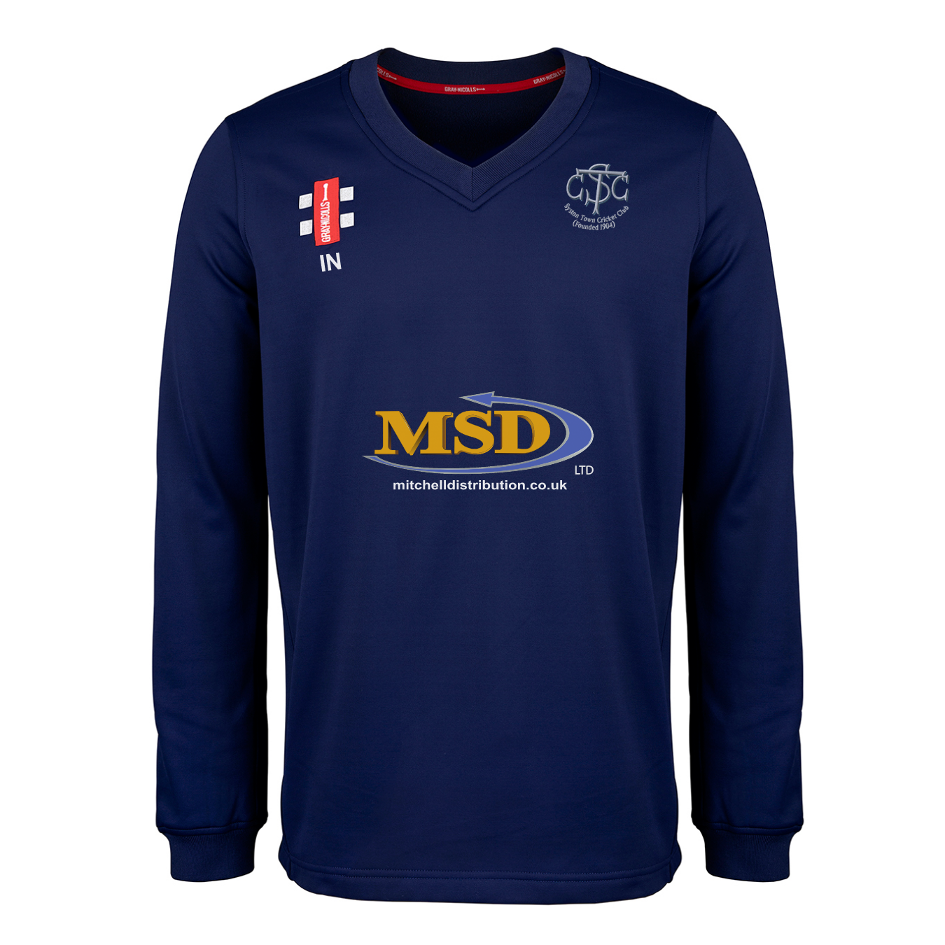 gray-nicolls-syston-town-cc-senior-maglione-gara-pro-performance-blu-navy image 1