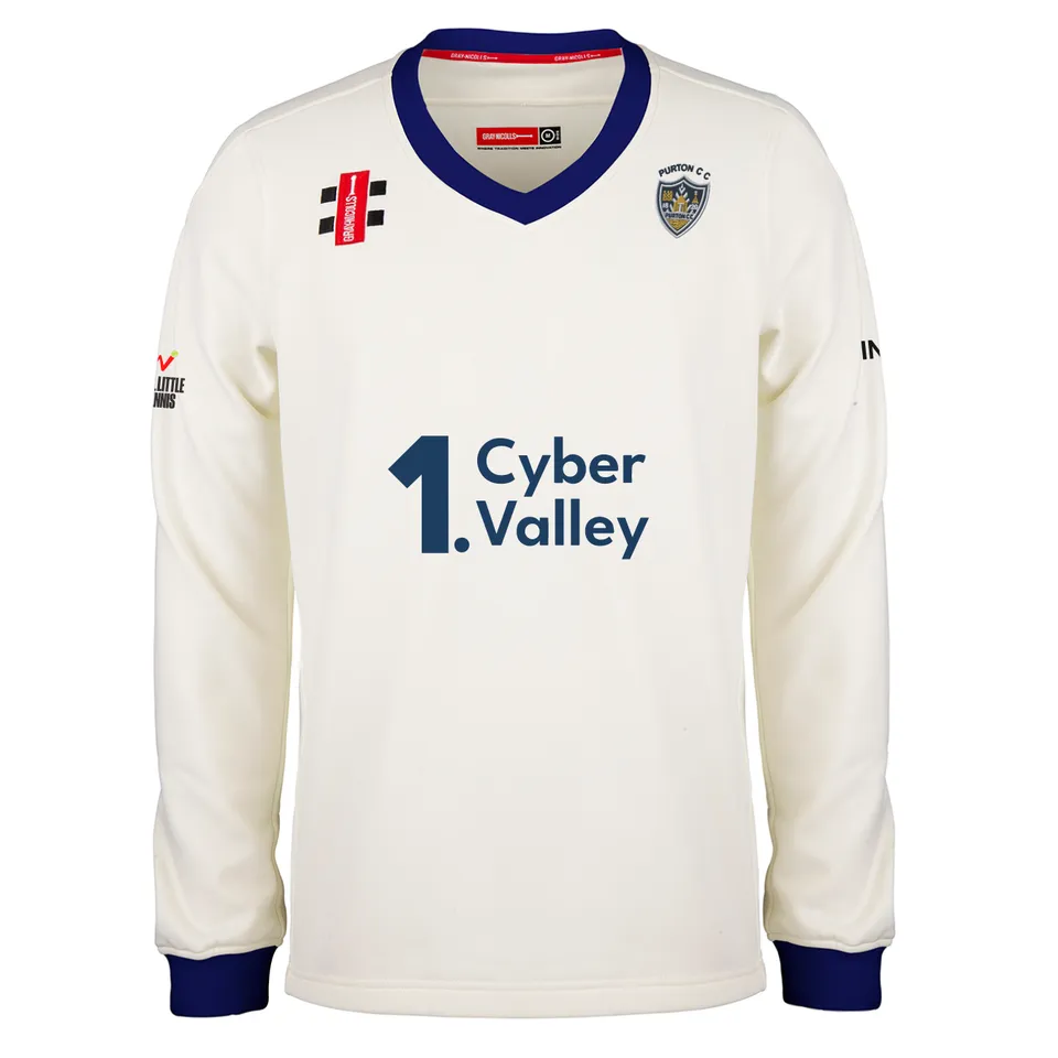 gray-nicolls-purton-cc-pro-perf-match-sweater-bambino-avorio-navy-maglione-crick image 1