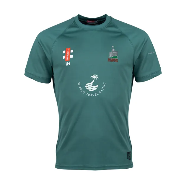 gray-nicolls-windsor-cc-matrix-v2-t-shirt-training-verde-manica-corta-junior image 1