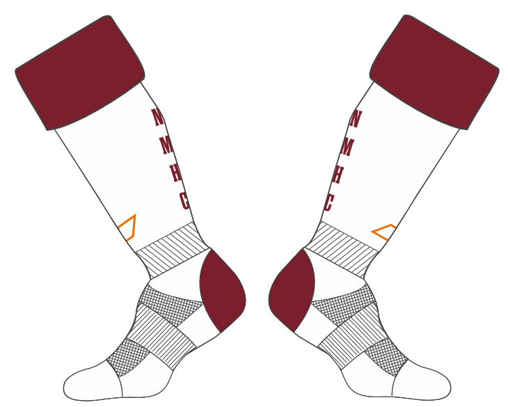 grays-newcastle-medics-hc-senior-g650-calzini-hockey-bianco-bordeaux image 1