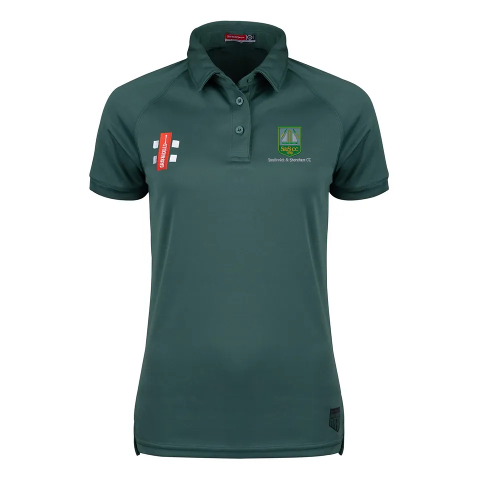 gray-nicolls-matrix-v2-polo-manica-corta-donna-southwick-shoreham-cc-verde image 1