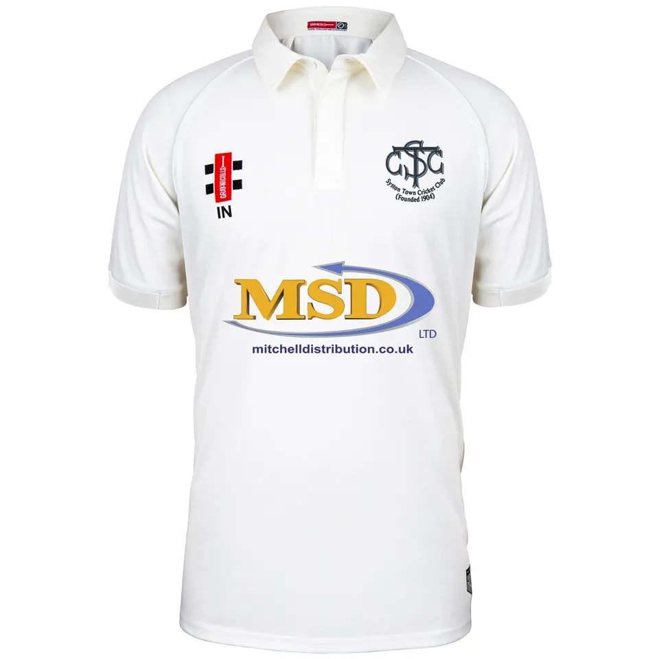 gray-nicolls-syston-town-cc-senior-maglia-cricket-matrix-v2-avorio-manica-corta image 1