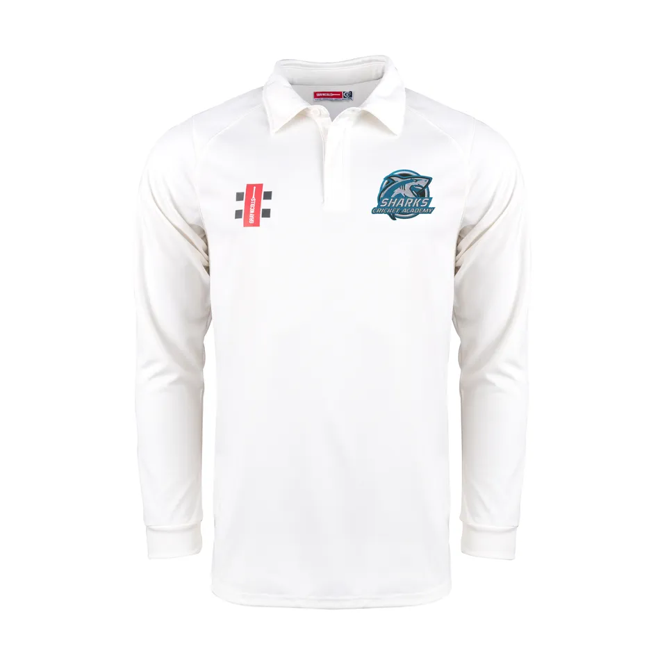 gray-nicolls-sharks-cricket-academy-pro-performance-v2-maglia-manica-lunga-senio image 1