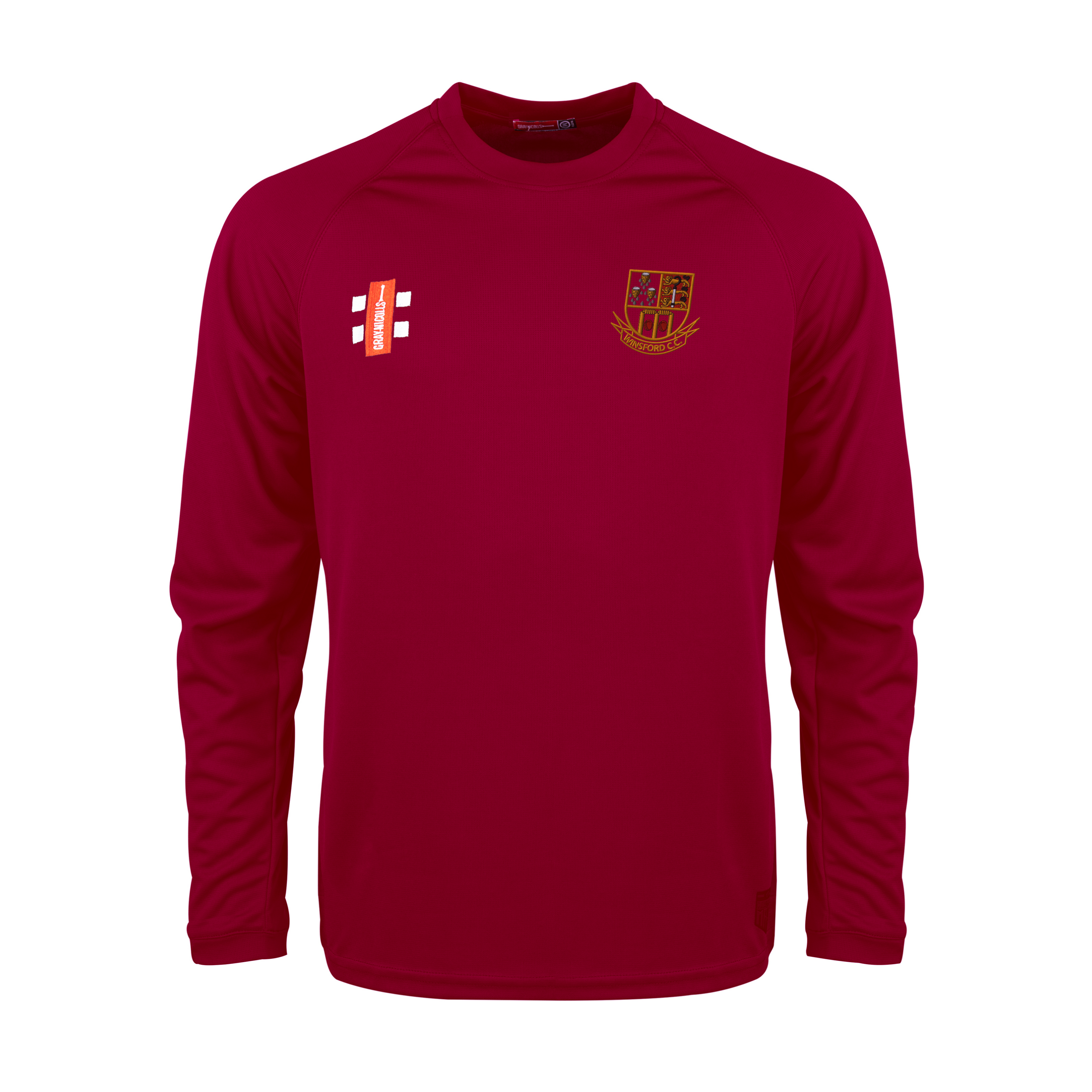 gray-nicolls-matrix-v2-t-shirt-cricket-manica-lunga-senior-bordeaux-winsford-cc image 1