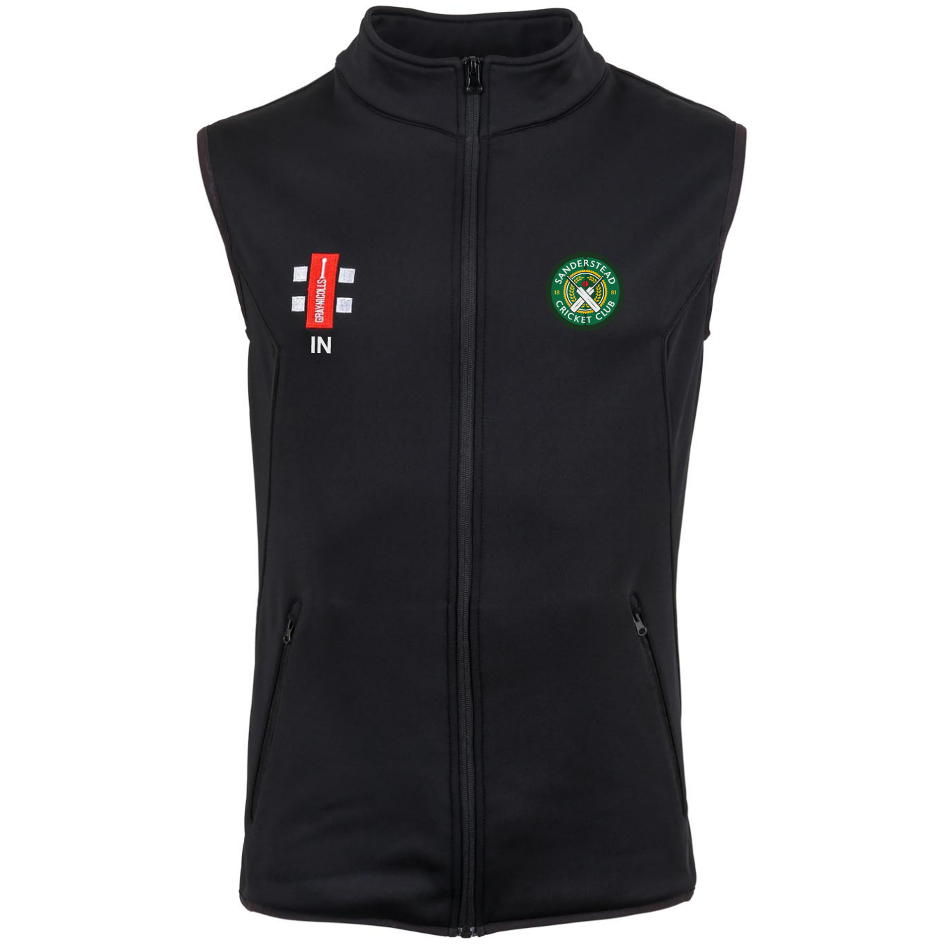 gray-nicolls-storm-gilet-smanicato-pile-adulto-nero-sanderstead-cc image 1