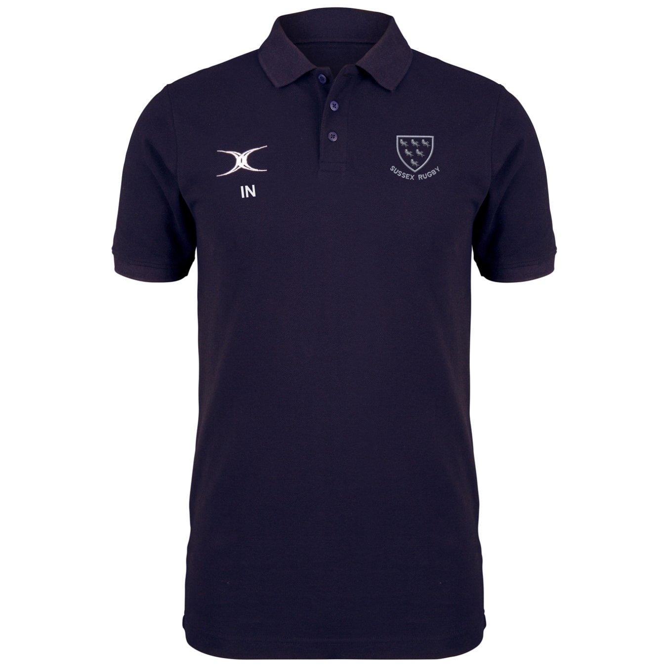 gilbert-rugby-sussex-rfu-quest-polo-uomo-blu-navy-scuro-senior image 1