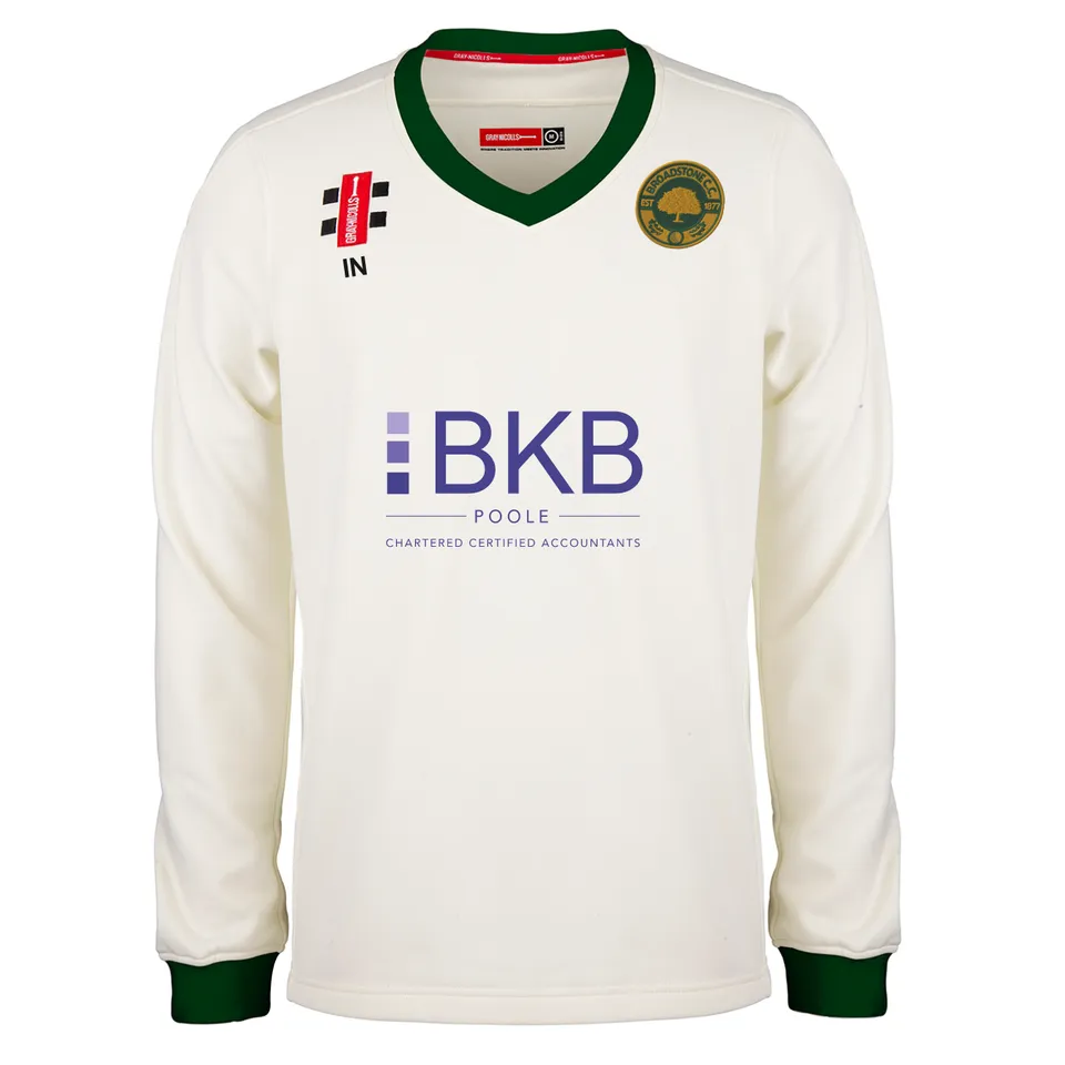 gray-nicolls-pro-performance-maglione-cricket-senior-broadstone-cc-avorio-verde image 1
