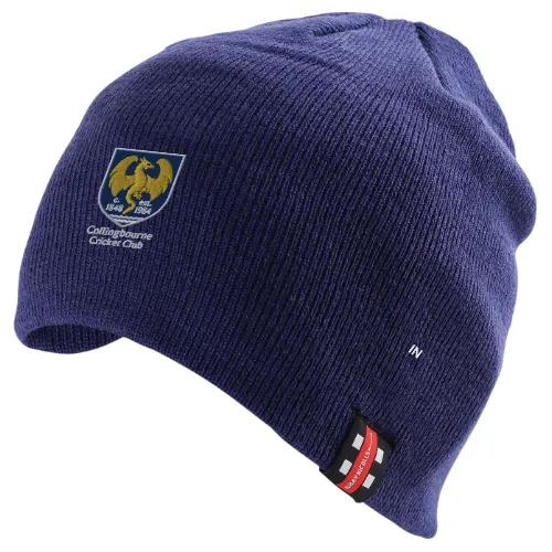 gray-nicolls-beanie-hat-berretto-cricket-senior-dark-navy-collingbourne-cc image 1