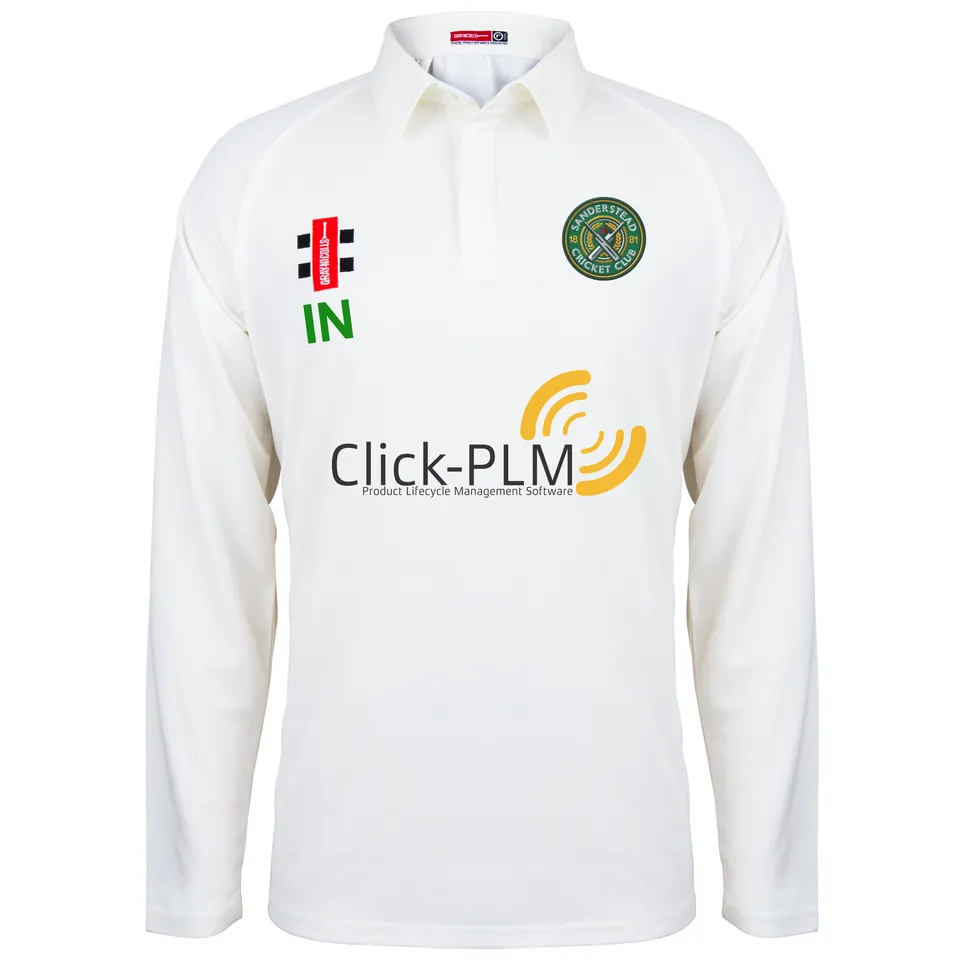 gray-nicolls-matrix-v2-maglia-cricket-m-l-sanderstead-cc-junior-avorio-ricamo image 1