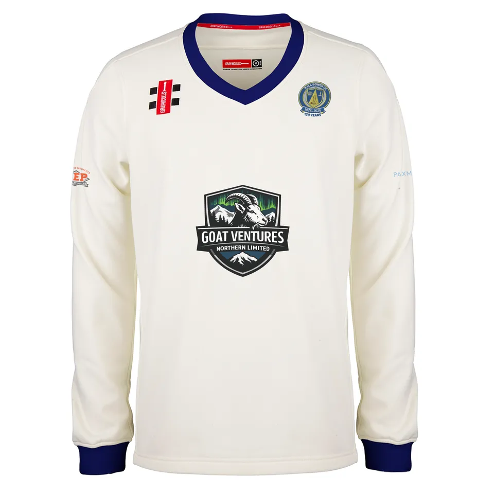 gray-nicolls-pro-performance-maglione-cricket-senior-hall-bower-cc-avorio-blu-na image 1