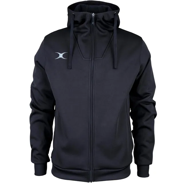 gilbert-rugby-pro-felpa-con-cappuccio-full-zip-uomo-nero-blu-navy image 1