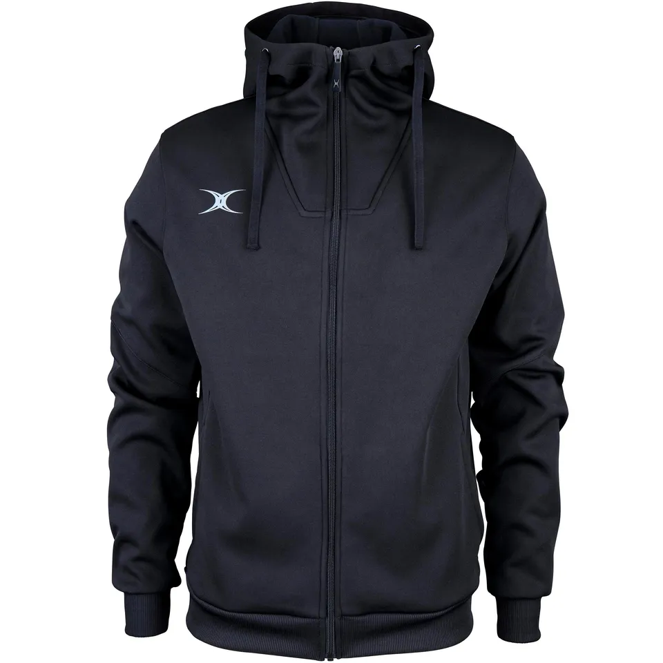 gilbert-rugby-pro-felpa-con-cappuccio-full-zip-uomo-nero-blu-navy image 1