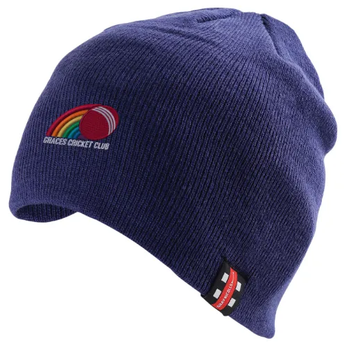 gray-nicolls-beanie-hat-senior-dark-navy-graces-cricket-club image 1