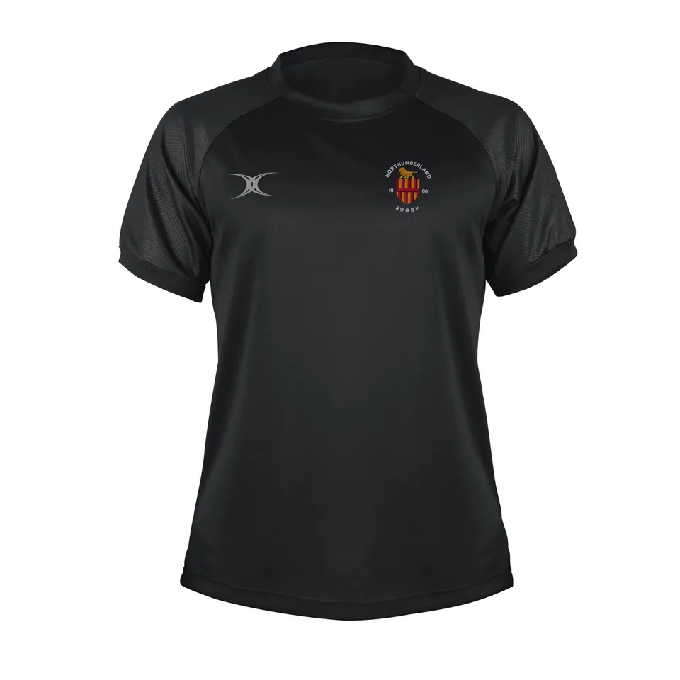 gilbert-rugby-northumberland-rfu-senior-maglietta-evo-manica-corta-nera image 1