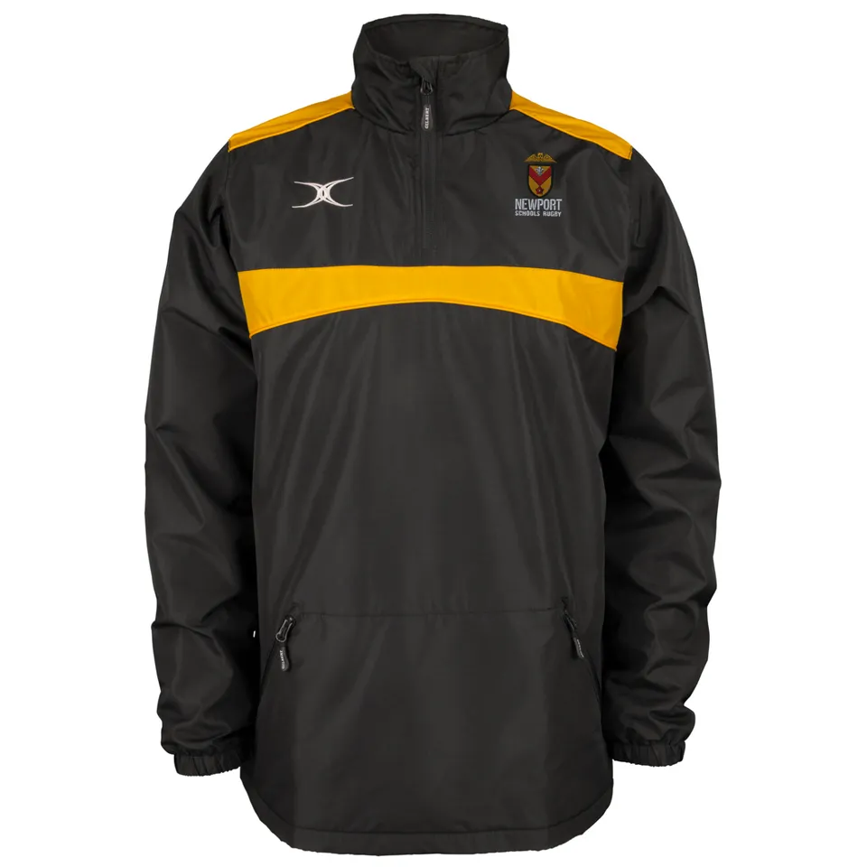 gilbert-rugby-photon-giacca-1-4-zip-uomo-newport-schools-rugby-senior-nero-oro image 1