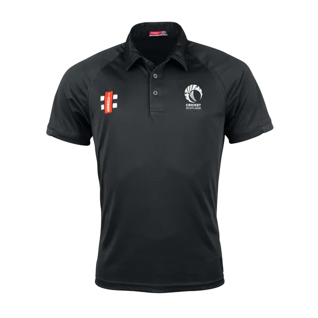 gray-nicolls-cricket-scotland-matrix-v2-polo-manica-corta-senior-nera image 1