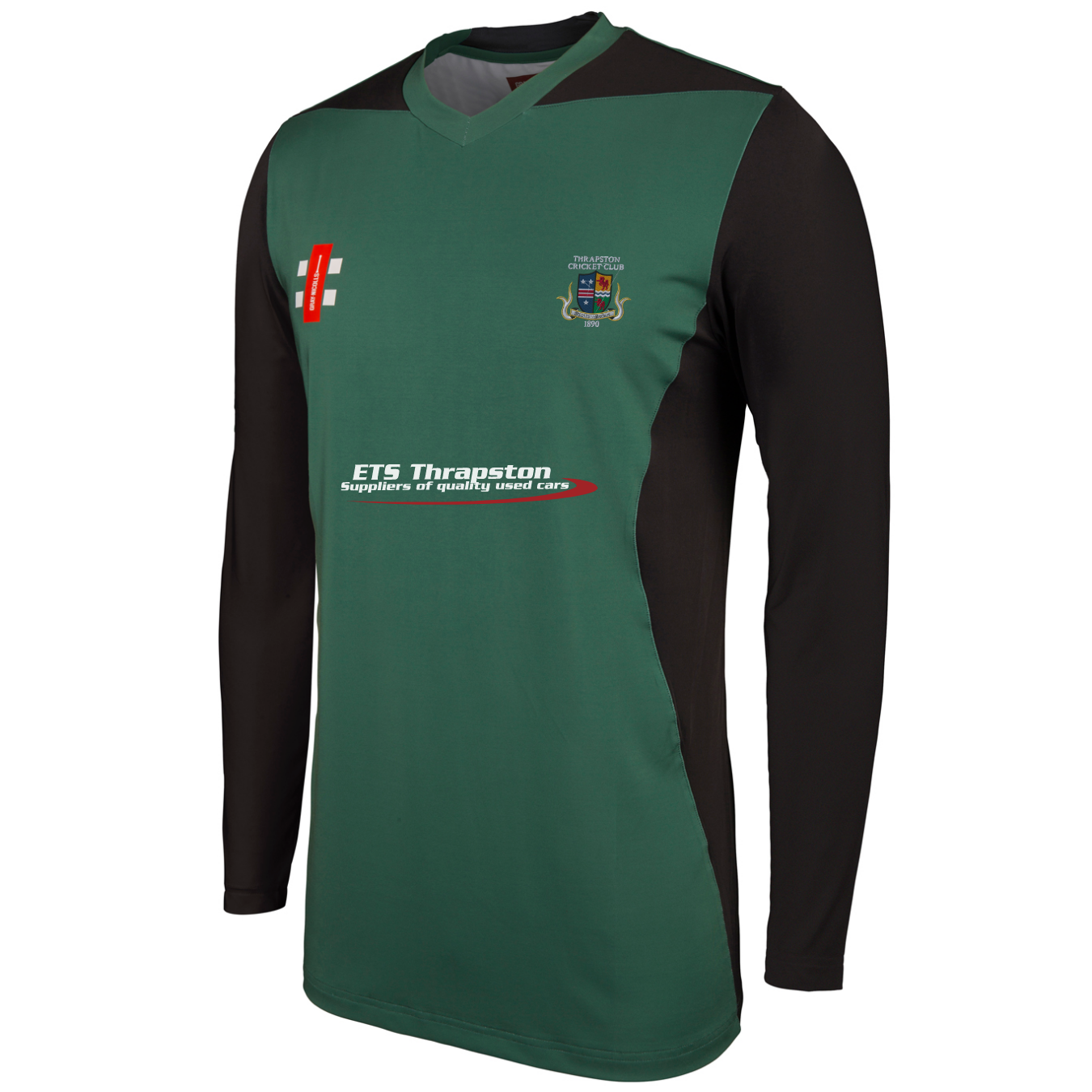 gray-nicolls-pro-performance-t20-thrapston-maglia-cricket-manica-lunga-verde-ner image 1