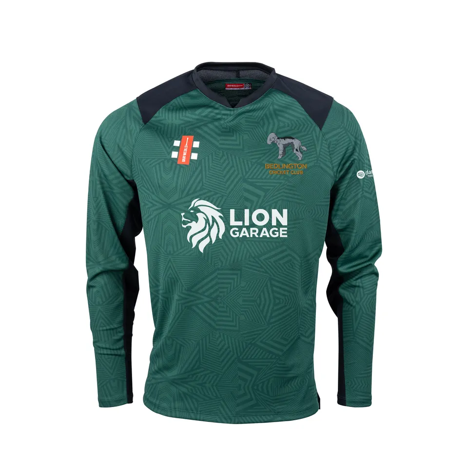 gray-nicolls-pro-performance-v2-maglia-cricket-manica-lunga-junior-u13-verde-ner image 1