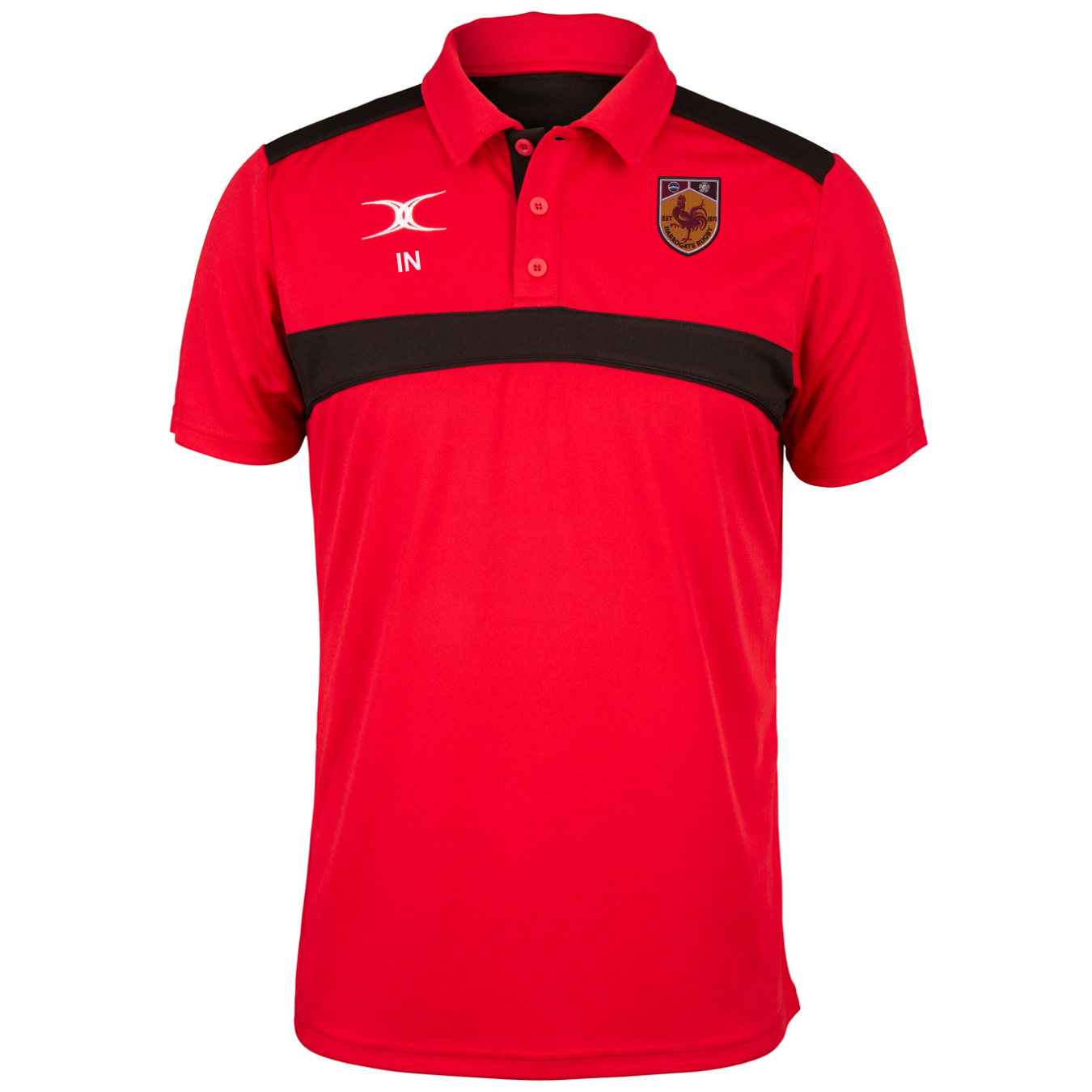 gilbert-rugby-harrogate-rufc-photon-polo-uomo-red-black image 1