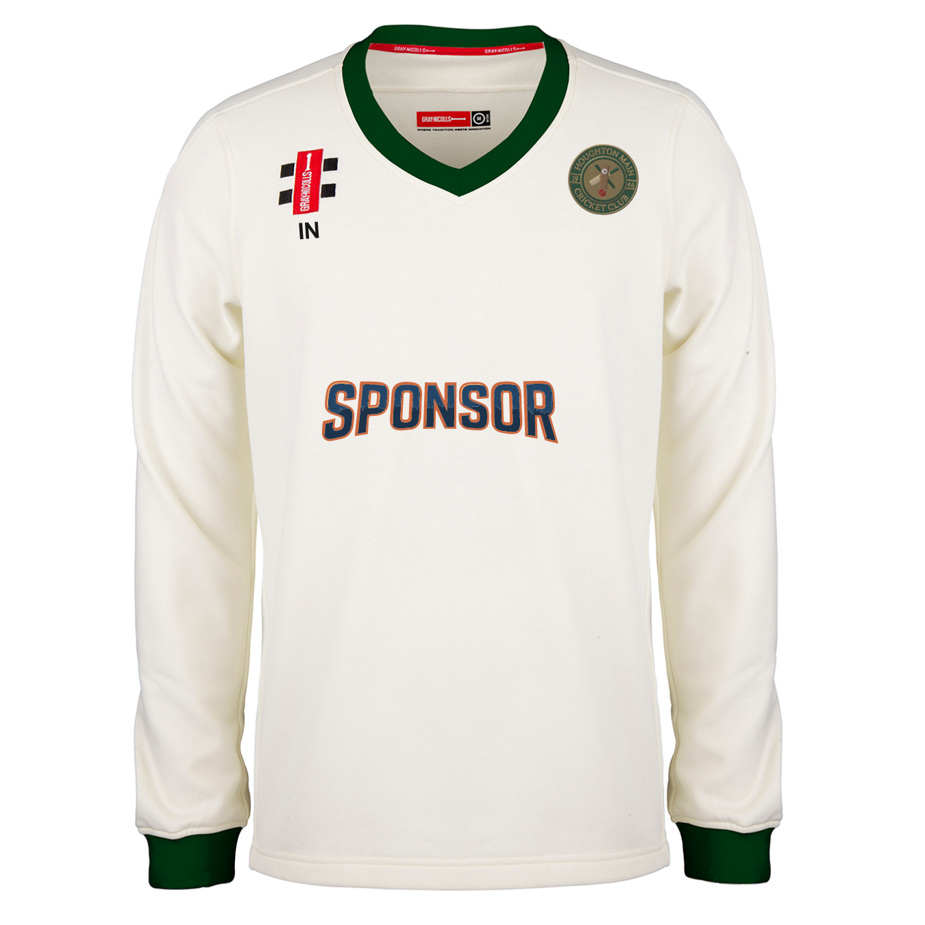 gray-nicolls-houghton-main-cc-maglione-cricket-junior-avorio-verde-pro-performan image 1