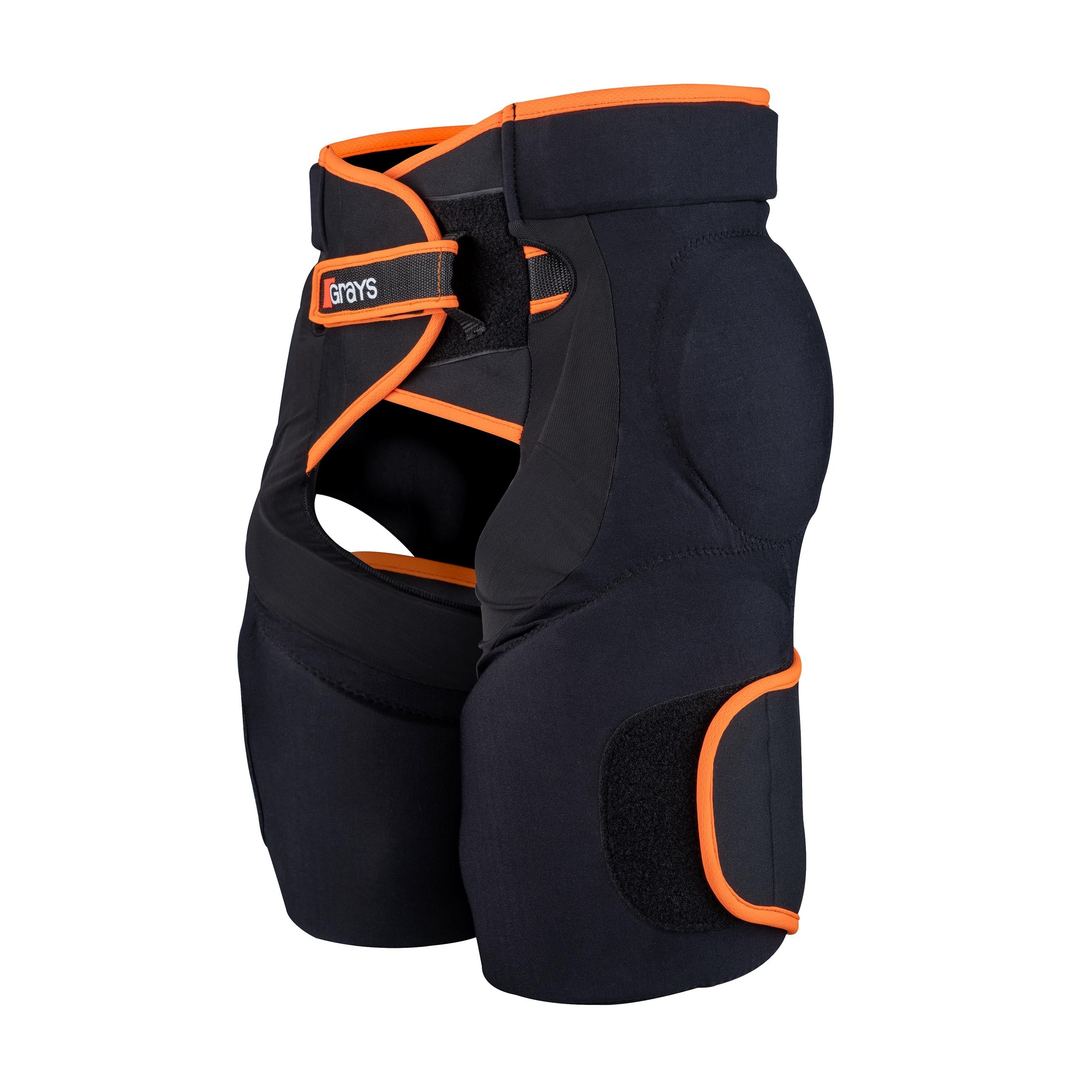 grays-elite-shorts-portiere-imbottiti-hockey-nero-arancio image 1