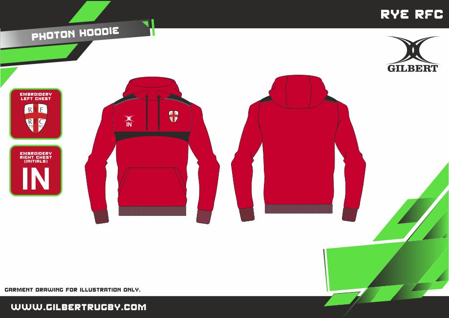gilbert-rugby-rye-rugby-club-photon-felpa-hoodie-adulto-rosso-nero image 2