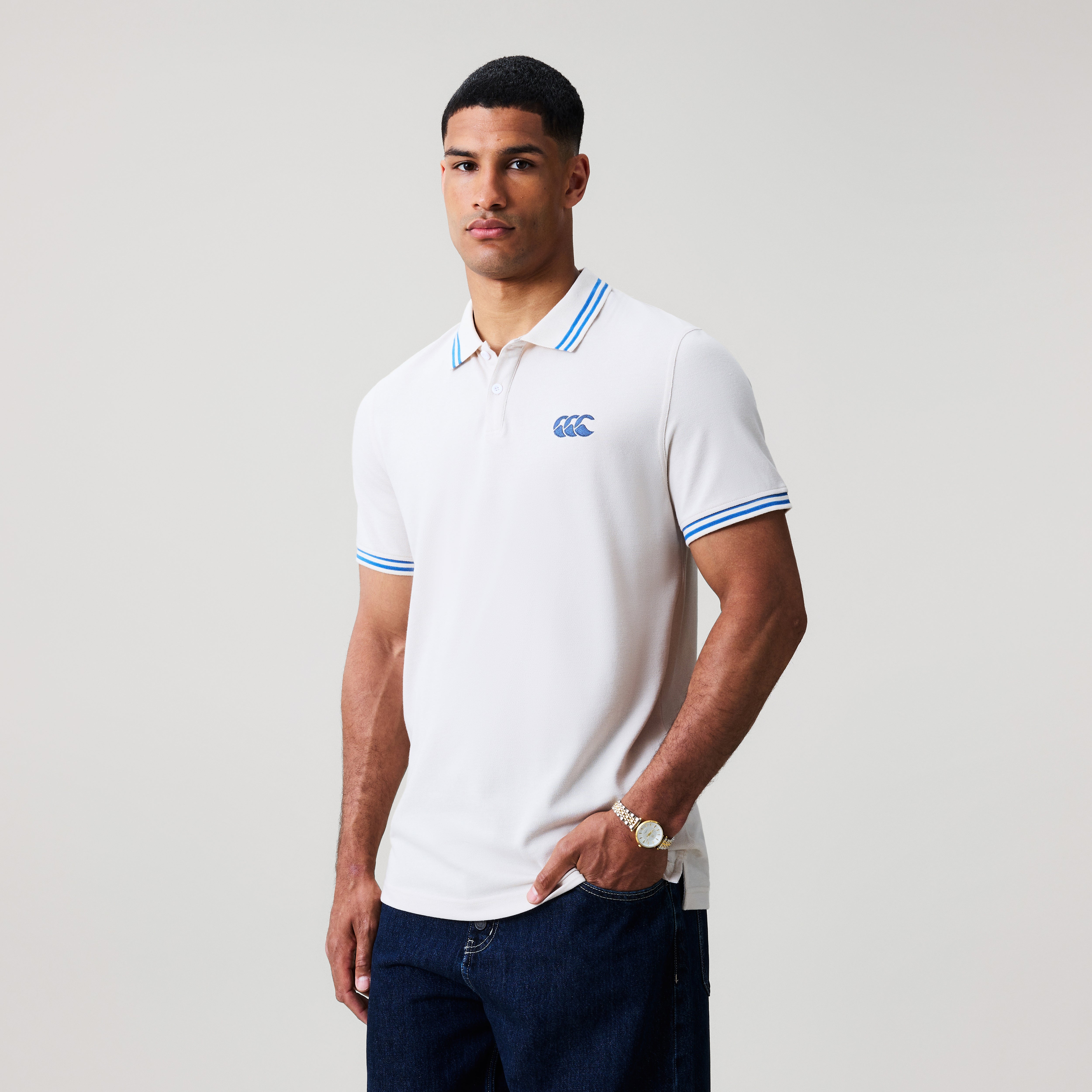 canterbury-solid-pique-polo-uomo-grigia-standard-fit image 4