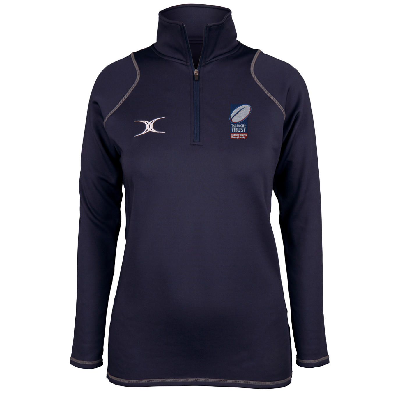 gilbert-rugby-tag-rugby-trust-quest-pile-donna-1-4-zip-dark-navy image 1