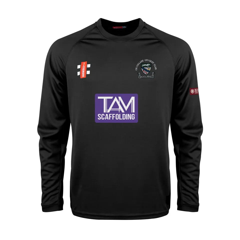 gray-nicolls-matrix-v2-t-shirt-manica-lunga-senior-nero-cricklade-cricket-club image 1