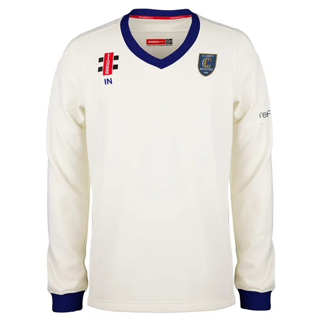 gray-nicolls-pro-performance-maglione-match-senior-avorio-navy-st-james-montefio image 1