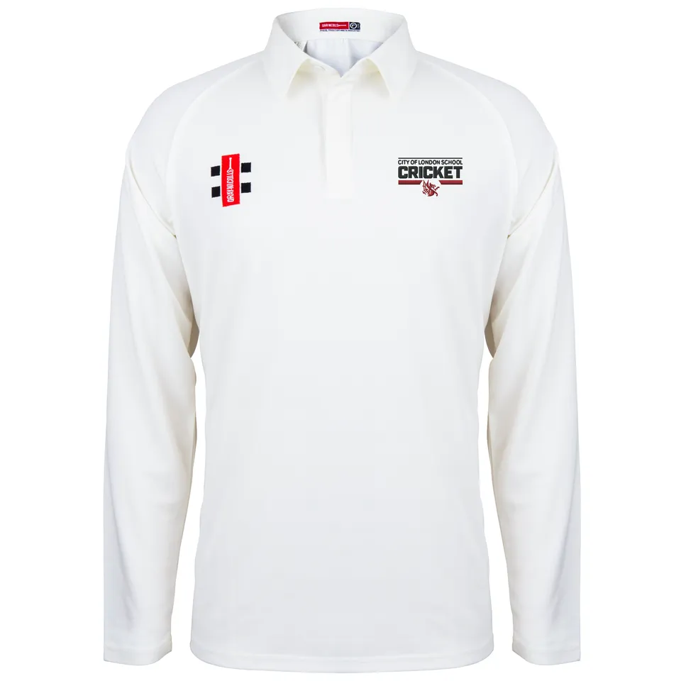 gray-nicolls-city-of-london-school-senior-matrix-v2-l-s-shirt-ivory image 1