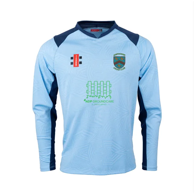 gray-nicolls-northwood-isle-of-wight-junior-pro-t20-maglia-manica-lunga-navy-sky image 1