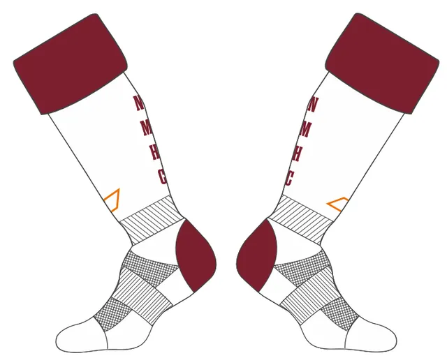grays-newcastle-medics-hc-senior-g650-calzini-hockey-bianco-bordeaux image 1