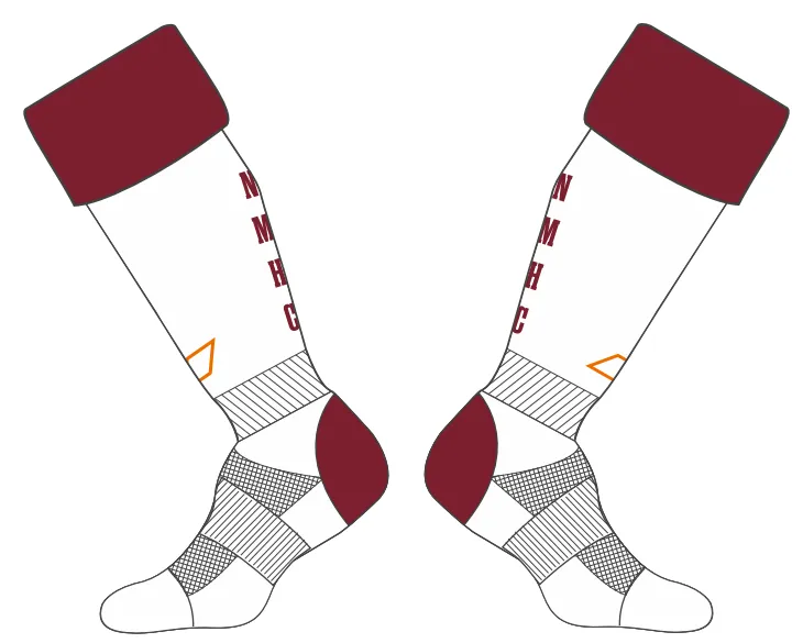 grays-newcastle-medics-hc-senior-g650-calzini-hockey-bianco-bordeaux image 1