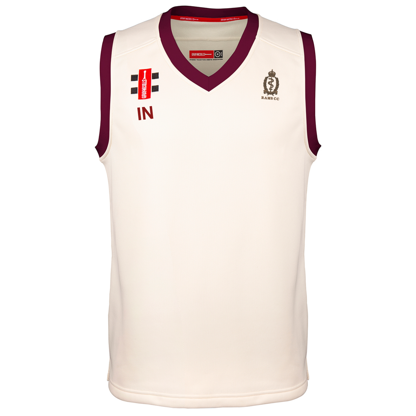 gray-nicolls-pro-performance-slipover-match-senior-avorio-bordeaux image 1