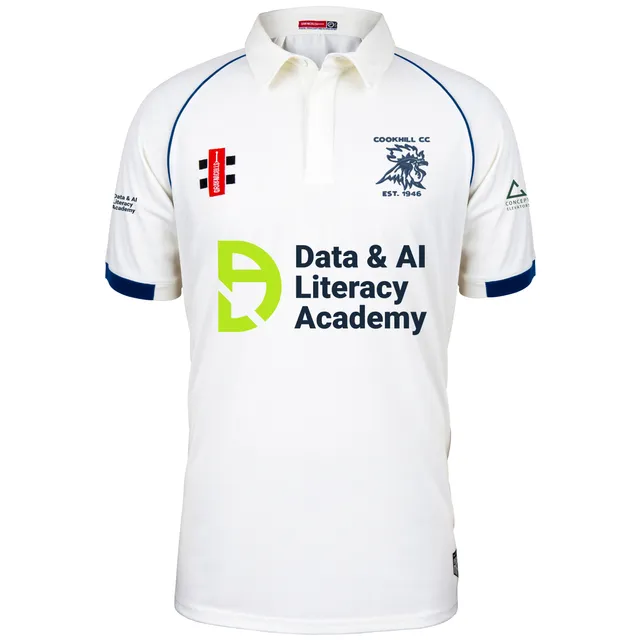 gray-nicolls-cookhill-c-c-matrix-v2-maglia-cricket-s-s-junior-avorio-navy-bambin image 1