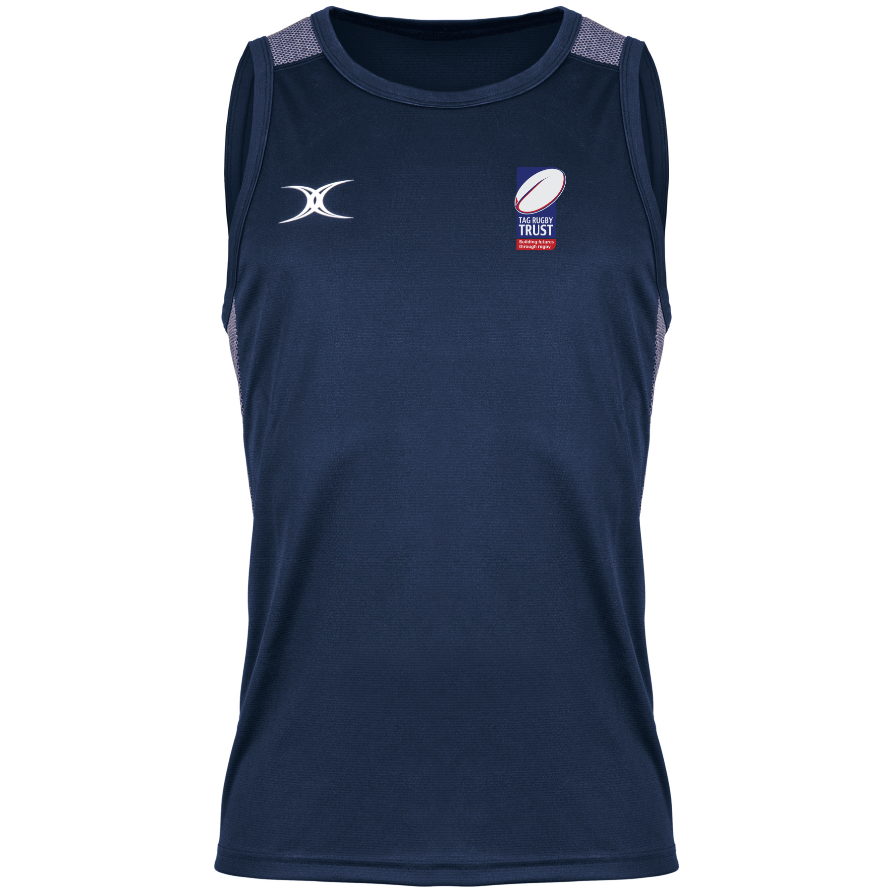 gilbert-rugby-tag-rugby-trust-senior-blu-navy-pro-canotta-training image 1