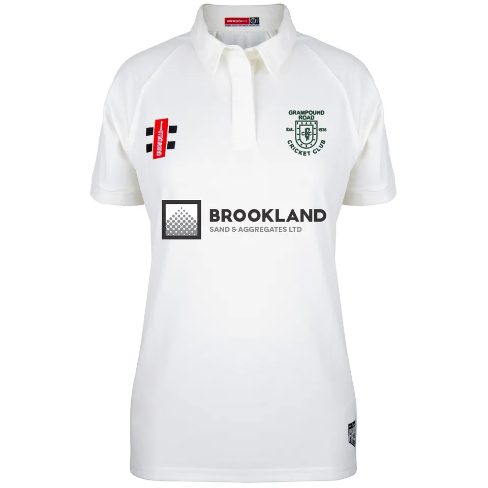 gray-nicolls-grampound-road-cc-matrix-v2-maglia-cricket-donna-s-s-avorio-con-nom image 1