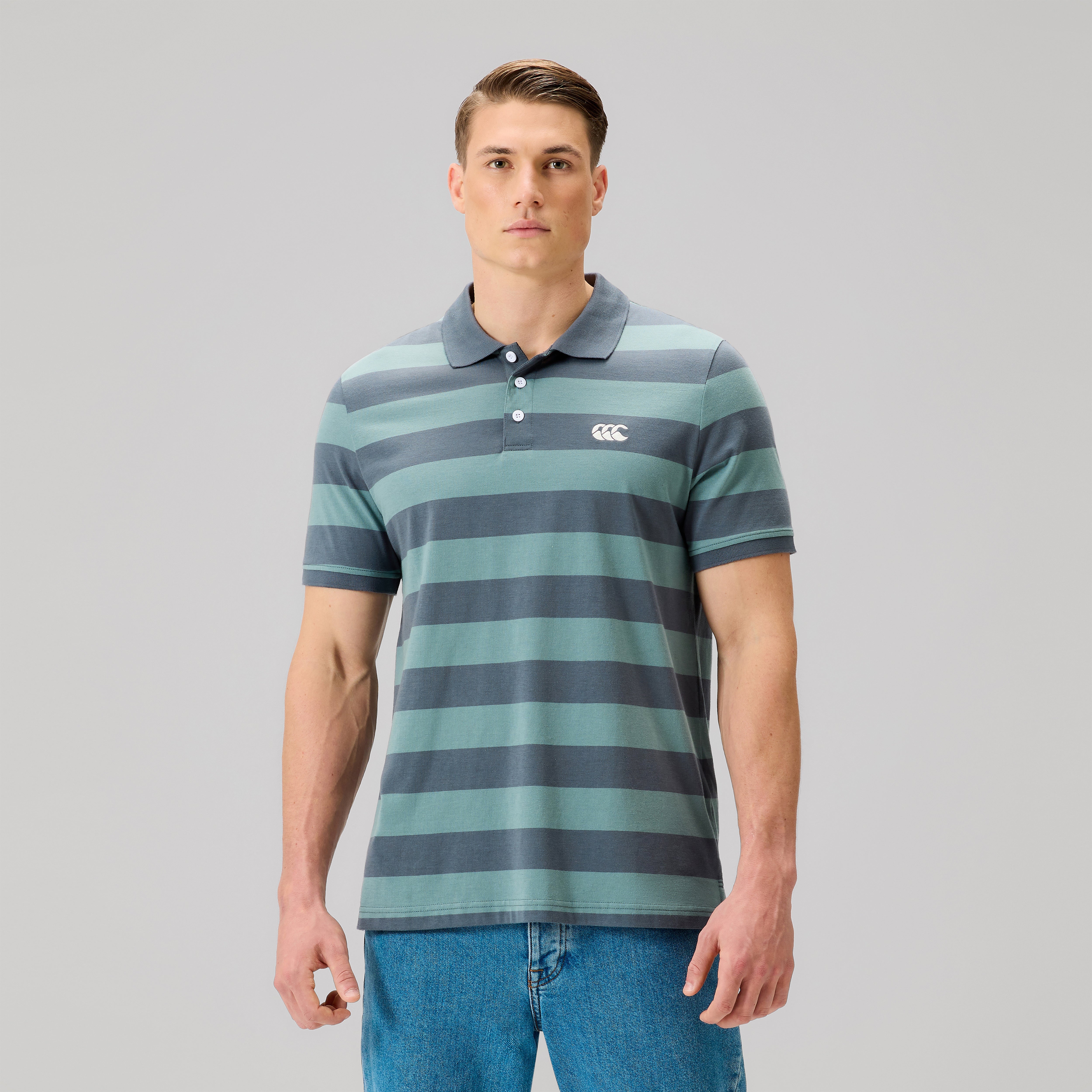 canterbury-fundamentals-polo-riga-uomo-grigia image 3