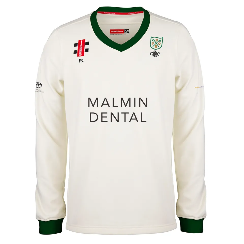 gray-nicolls-north-london-cc-adult-pro-performance-sweater-ivory-green-match image 1