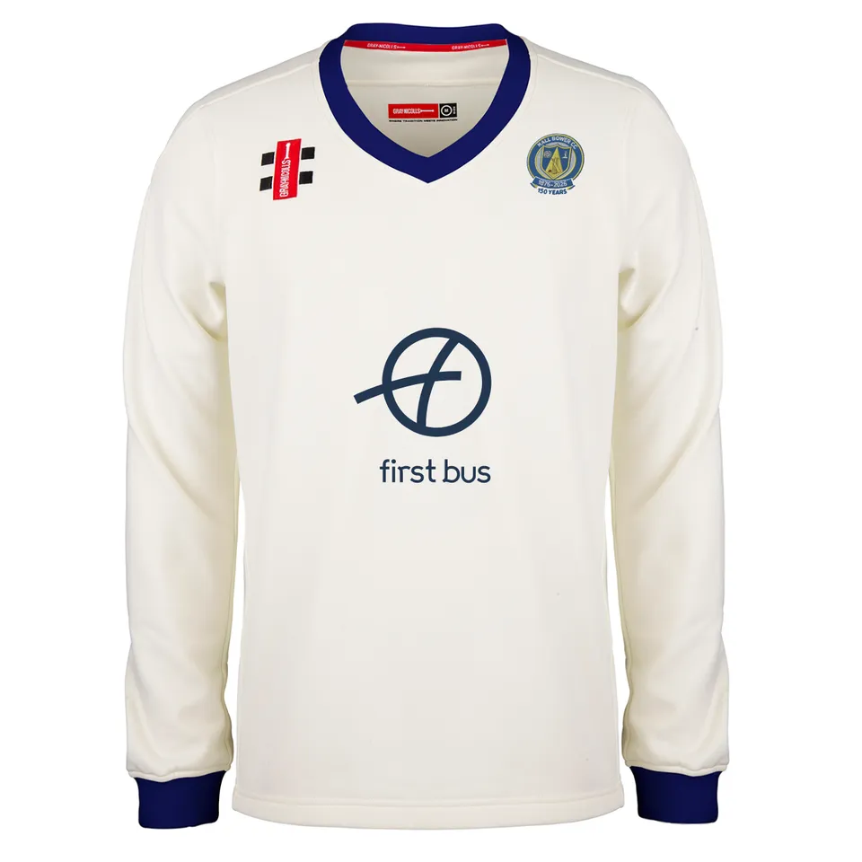 gray-nicolls-hall-bower-cc-pro-performance-maglione-gara-junior-avorio-navy image 1