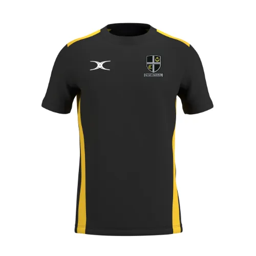 gilbert-rugby-atom-t-shirt-manica-corta-senior-portsmouth-rfc-nero-oro image 1