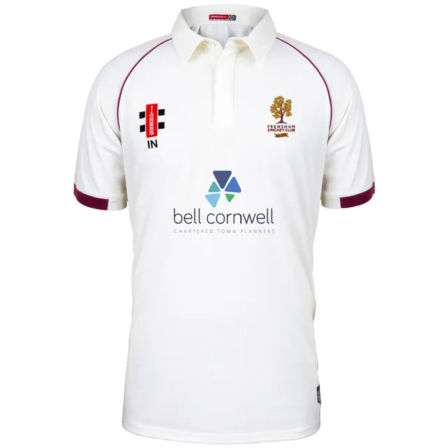 gray-nicolls-frensham-cc-maglia-matrix-v2-manica-corta-avorio-bordeaux-senior image 1