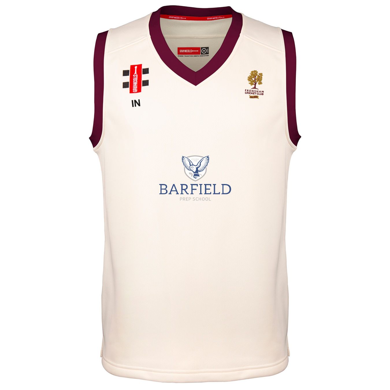 gray-nicolls-frensham-cc-junior-pro-performance-slipover-da-match-avorio-bordeau image 1